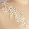 Ivory Beaded Lace Applique Patch for Bridal Gowns Veils and Accessories 8.25 Inch Single Piece